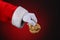 Santa Claus Holding Cookie