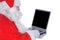 Santa Claus Holding a Laptop Computer