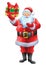 Santa claus holding present gift