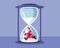 Santa Claus in an Hourglass Vector Concept Illustration Design