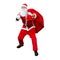 Santa Claus is in a hurry to deliver presents for Christmas. Isolate