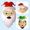 Santa Claus icon vector and MIS elf difficult unconventional territory on a white background to separate easily