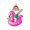 Santa Claus inflatable Flamingo swim ring