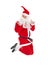 Santa Claus jumping with thumb up sign