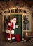 Santa Claus knocking in door