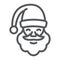 Santa claus line icon, christmas and character, face sign, vector graphics, a linear pattern on a white background.
