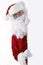 Santa Claus Looking Round Blank White Wall