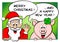 Santa claus and lucky pig with speech bubbles