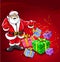 Santa Claus magic Christmas illustration