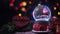 Santa claus magical sphere Christmas concept