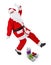 Santa claus makes funny pose