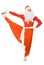 Santa Claus is making yoga