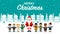 Santa claus and multi-ethnic children - Christmas design template, Included greeting words