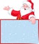Santa Claus over greeting card