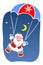 Santa claus and parachute