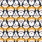 Santa Claus pattern retro sixties seventies style. Graphic Santa faces. Vector