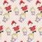 Santa Claus and penguins pattern
