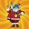 Santa Claus pirate penguin pointing gesture