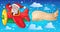 Santa Claus in plane theme image 5