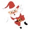 Santa claus playing snowball clipart