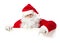 Santa Claus pointing blank banner