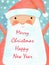 Santa Claus portrait. Christmas card poster banner. Illustration of a happy Santa Claus with big beard, and copy space.