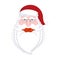 Santa Claus portrait. Christmas Grandpa with white beard and red