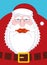 Santa Claus portrait. Christmas Grandpa with white beard and red