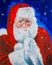 Santa Claus portrait, Christmas, oil painting