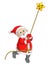 Santa claus pulling star balloon with a rope