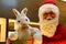 Santa Claus and rabbit gift