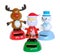 Santa claus, raindeer and snowman toys White background Merry christmas