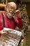 Santa Claus reading the gift list