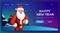 santa claus in red costume and hat with thumb up hand gesture christmas eve holiday happy new year celebration template