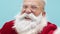 Santa Claus in red costume laugh, frown and smile, holidays and emotions concept