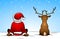 Santa Claus and a reindeer