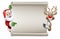 Santa Claus and Reindeer Christmas Scroll Sign