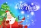 Santa Claus With Reindeer Making Selfie Photo, New Year Christmas Holiday Greeting Card