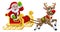 Santa Claus Reindeer Sleigh Christmas Pixel Art