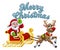 Santa Claus Reindeer Sleigh Christmas Pixel Art