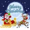 Santa Claus Reindeer Sleigh Christmas Pixel Art