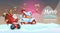 Santa Claus Ride Electric Segway Scooter, Elf Flying Drone Present Delivery Christmas Holiday New Year