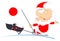 Santa Claus rides on the sled dog illustration