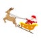 Santa Claus riding reindeer Christmas sleigh