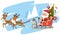 Santa claus riding sleigh template