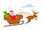 Santa claus riding snow sleigh