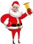 Santa Claus ringing gold xmas bell