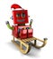 Santa Claus robot on sled
