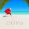 Santa Claus run at palm beach 2019 with Christmas sack