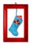 Santa Claus`s New Year sock with gifts, toys and serpentine